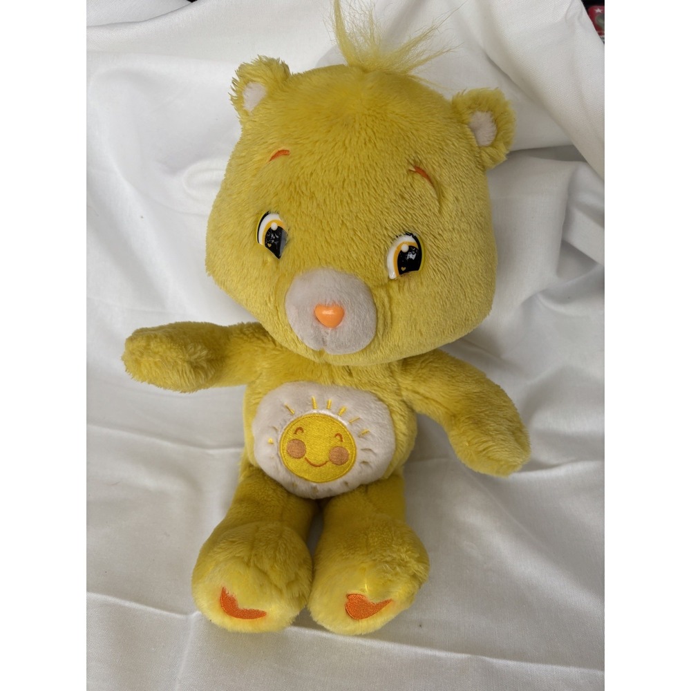 2007 Yellow Funshine Care Bear Plush 13 Inches Sunshine Tummy